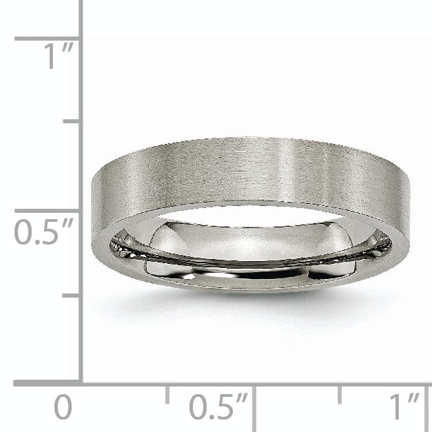 Bridal Ring Titanium Brushed Flat Wedding Band