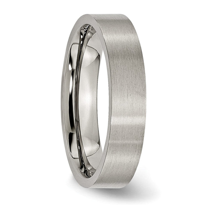 Bridal Ring Titanium Brushed Flat Wedding Band
