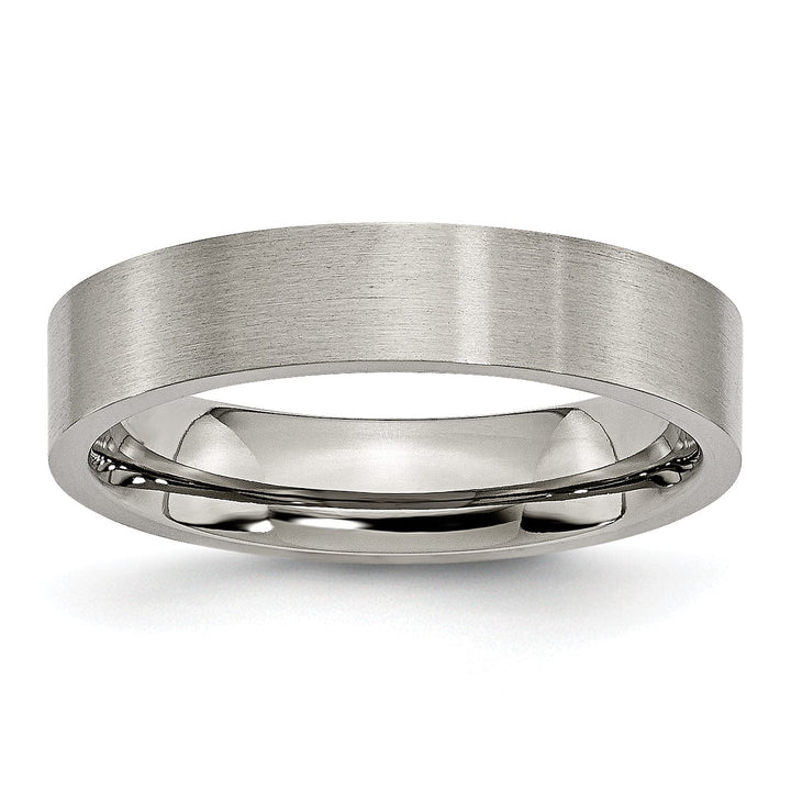 Bridal Ring Titanium Brushed Flat Wedding Band