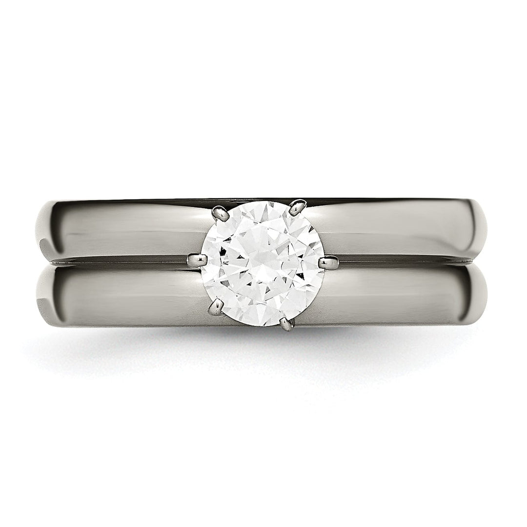 Bridal Ring Titanium cubic zirconia ring