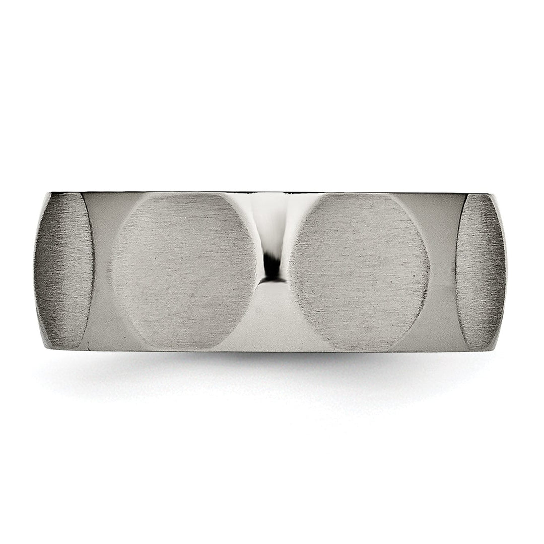 Bridal Ring Titanium Faceted Brushed Band