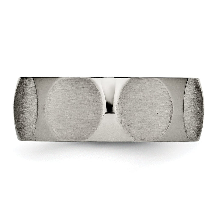 Bridal Ring Titanium Faceted Brushed Band