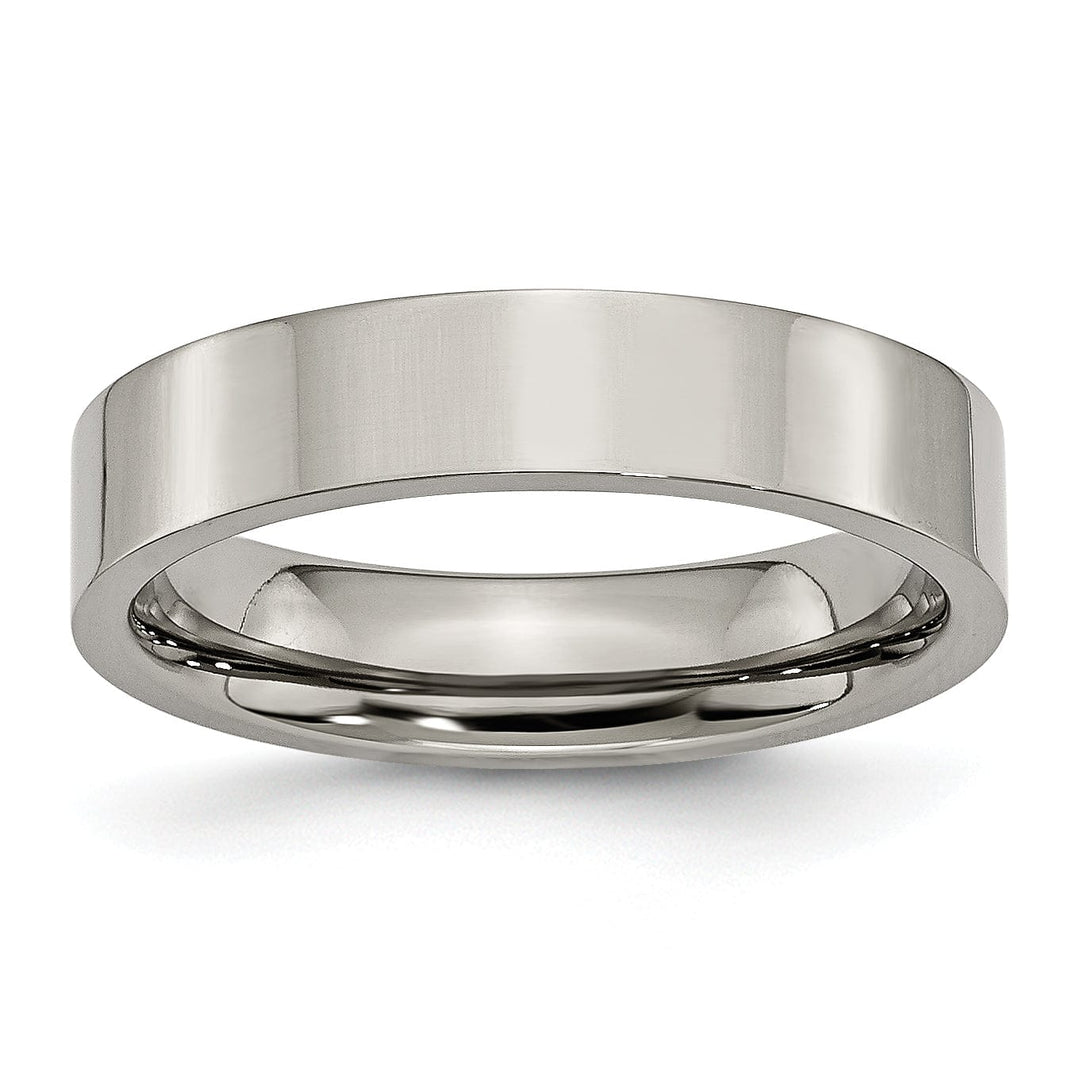 Bridal Ring Titanium Flat Polished Band