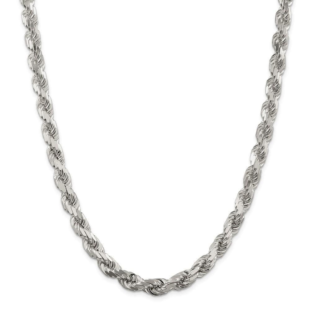 Silver Polished D.C 8.00-mm Solid Rope Chain