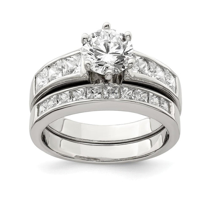 Sterling Silver Cubic Zirconia Band Rings Set