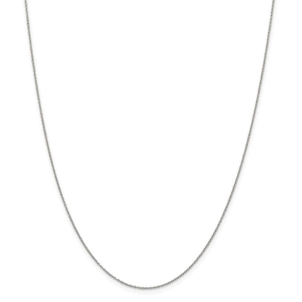 Sterling Silver Rhodium 1.00-mm Cable Chain
