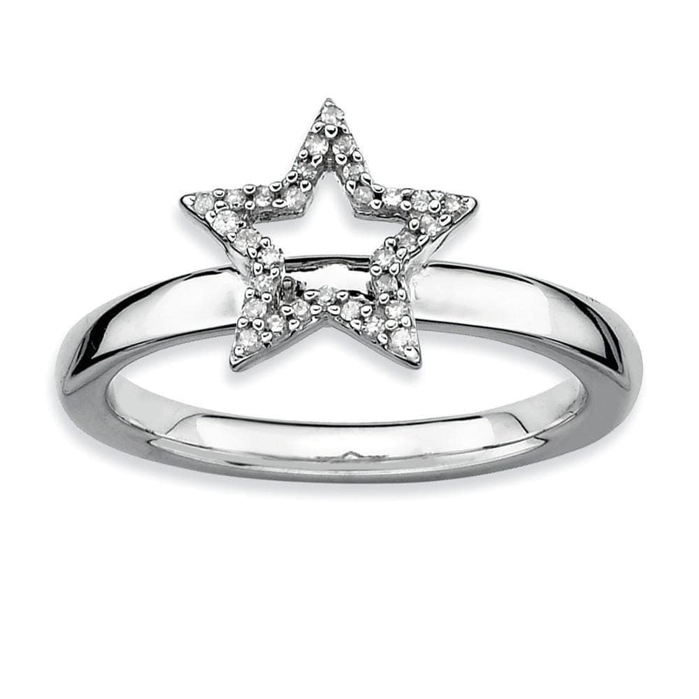 Sterling Silver Stackable Expressions Diamond Ring