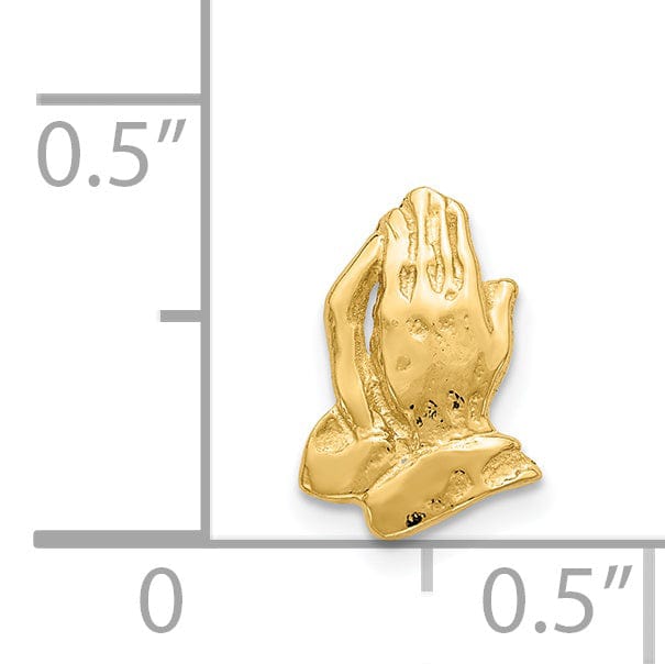 Lovely Rita's Tie Tac Solid 14k Yellow Gold Praying Hands Tie Tac