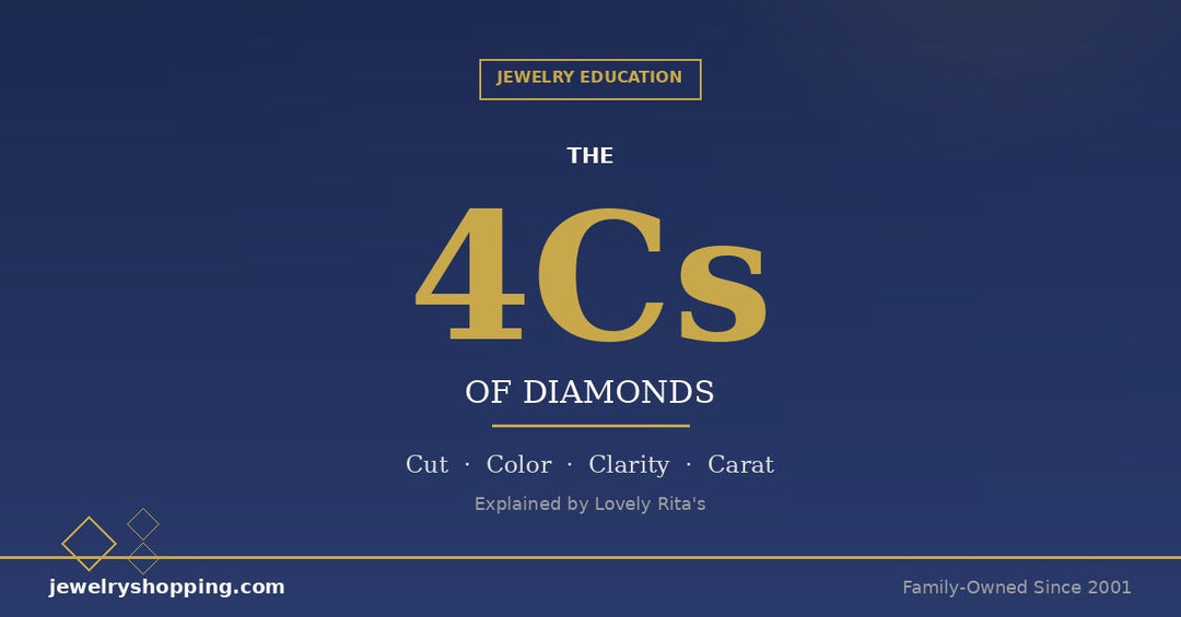 The 4Cs of Diamonds Explained — Cut, Color, Clarity, and Carat grading guide from Lovely Rita's