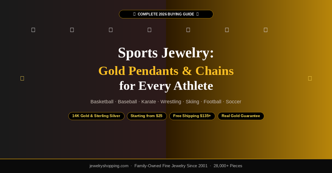 Sports jewelry collection featuring 14K gold and sterling silver sports charms and pendants for athletes — Lovely Rita's