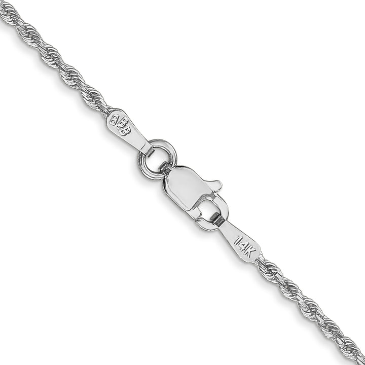 10K White Gold 1.5mm D.C. Rope Chain
