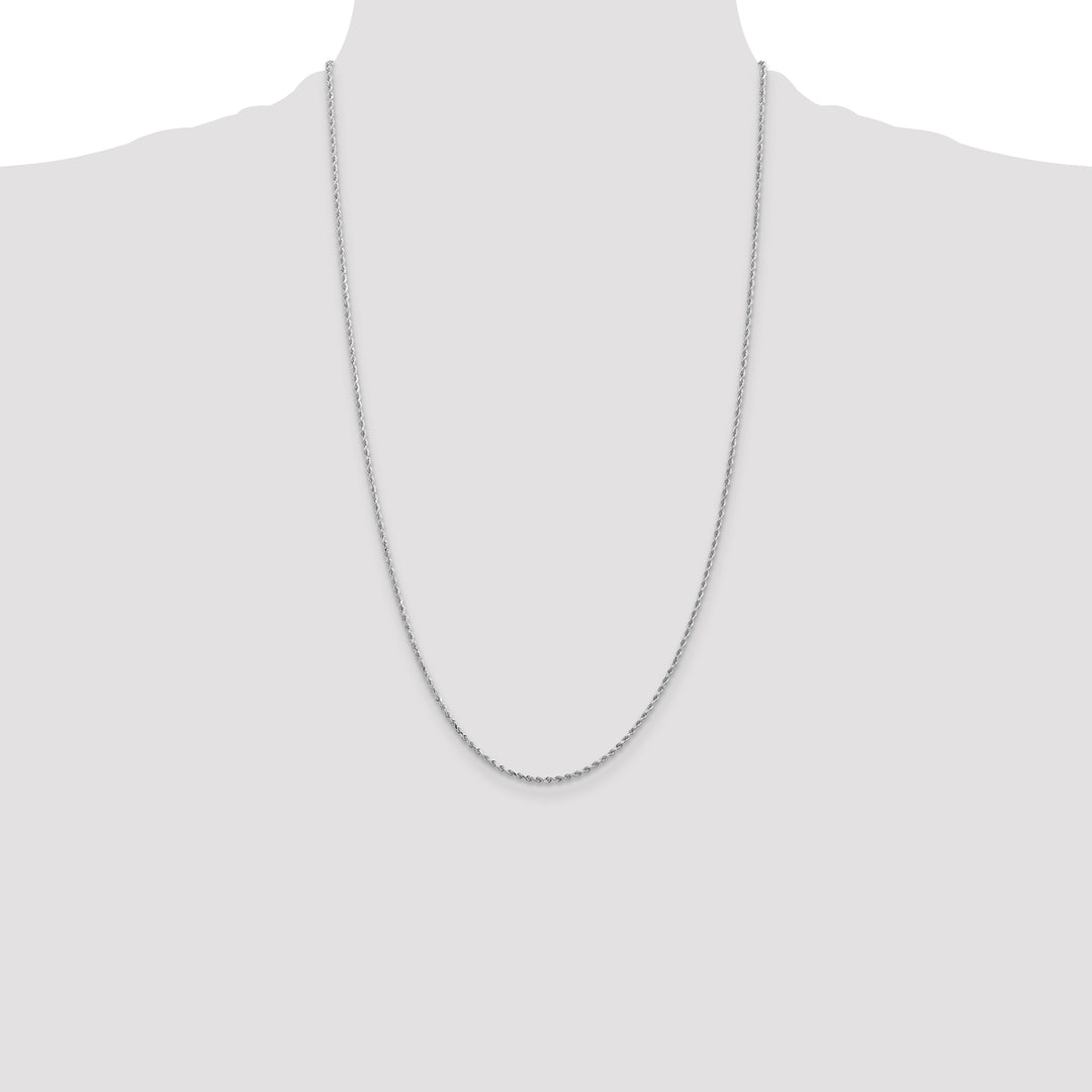 10K White Gold 1.5mm D.C. Rope Chain