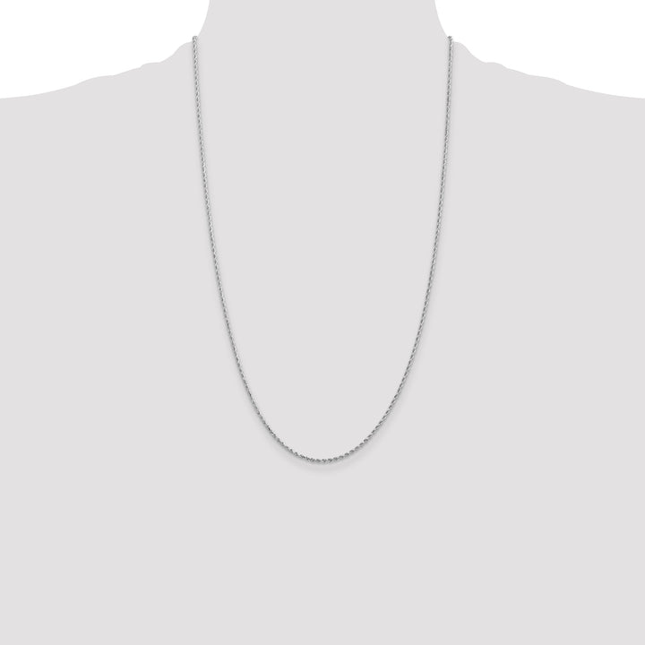 10K White Gold 1.5mm D.C. Rope Chain