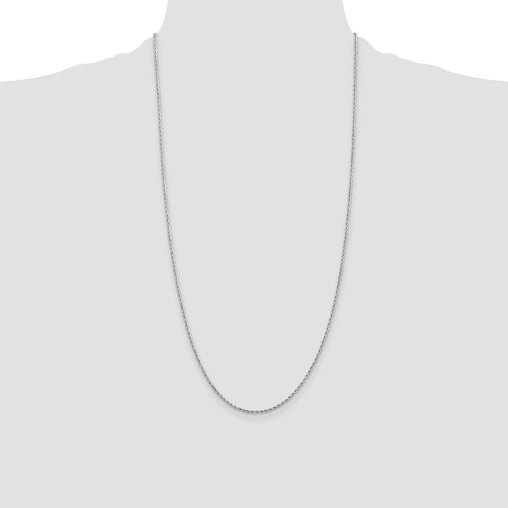 10K White Gold 1.5mm D.C. Rope Chain
