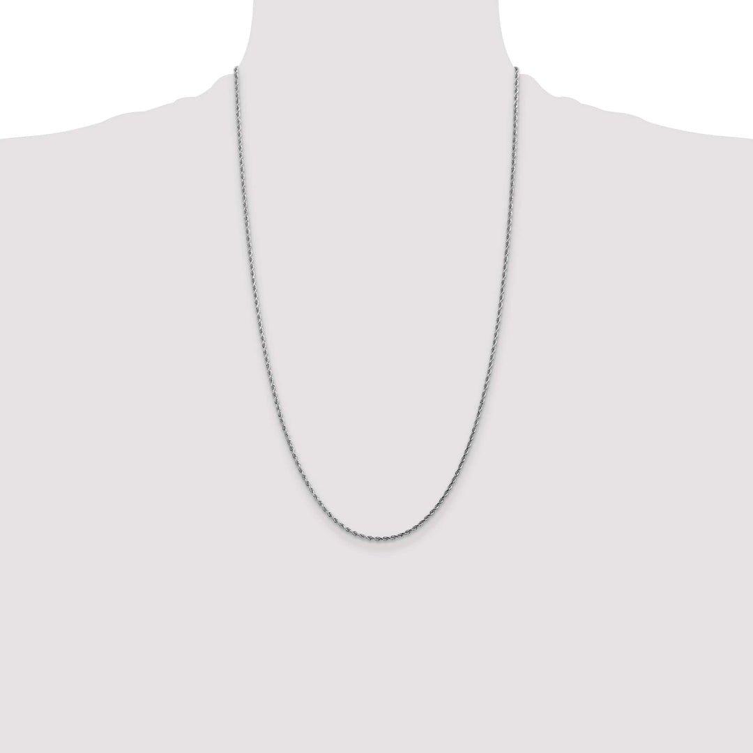 10K White Gold 1.75mm D.C. Rope Chain