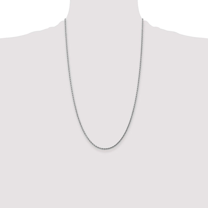 10K White Gold 1.75mm D.C. Rope Chain