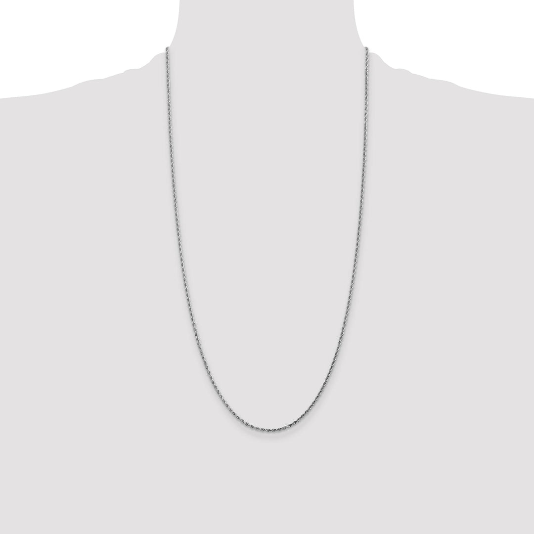 10K White Gold 1.75mm D.C. Rope Chain