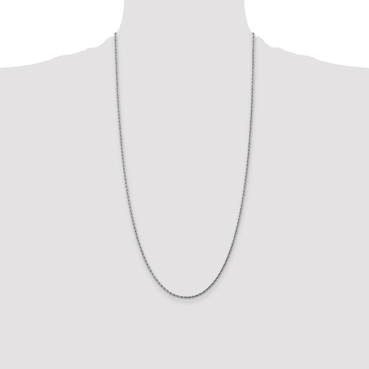 10K White Gold 1.75mm D.C. Rope Chain