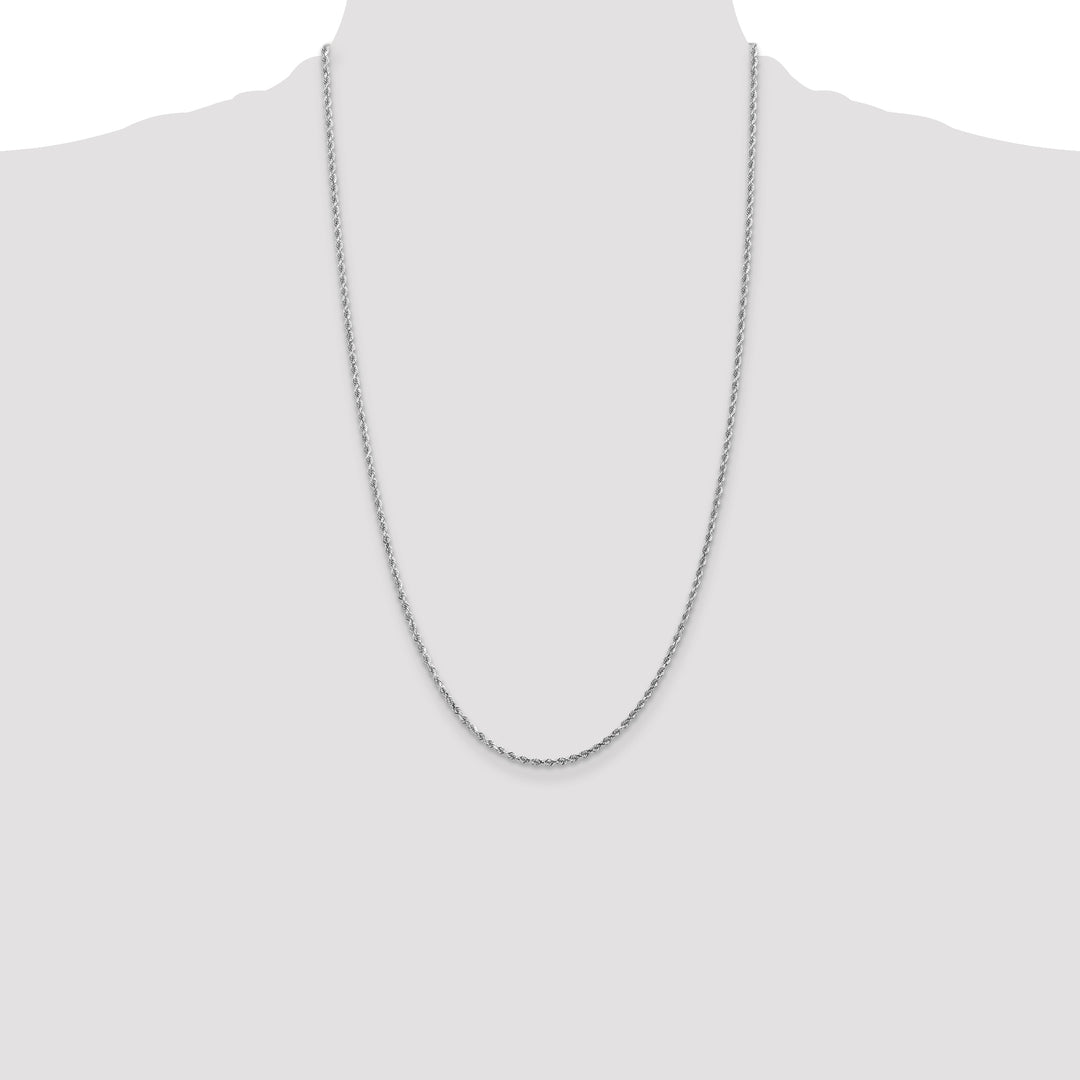 10K White Gold 2mm D.C. Rope Chain