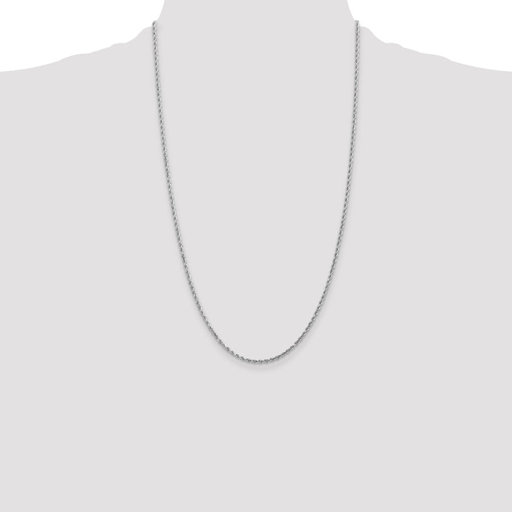 10K White Gold 2mm D.C. Rope Chain