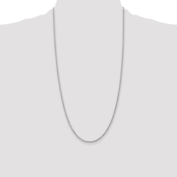 10K White Gold 2mm D.C. Rope Chain