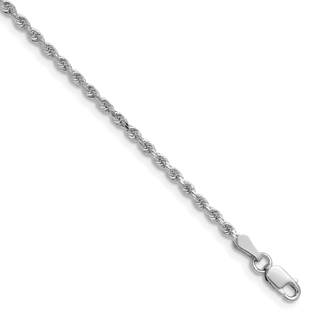 10K White Gold 2mm D.C. Rope Chain