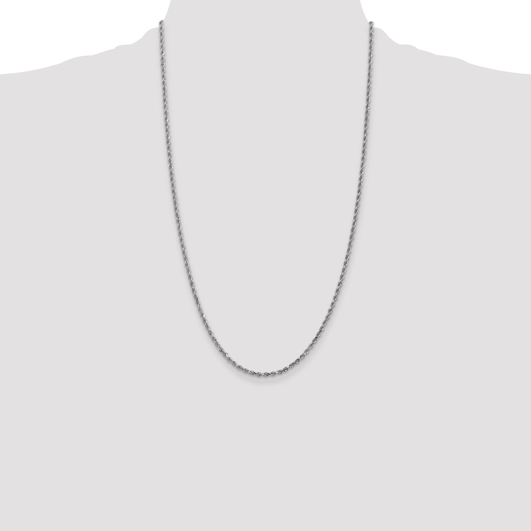 10K White Gold 2.25mm D.C. Rope Chain