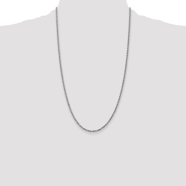 10K White Gold 2.25mm D.C. Rope Chain