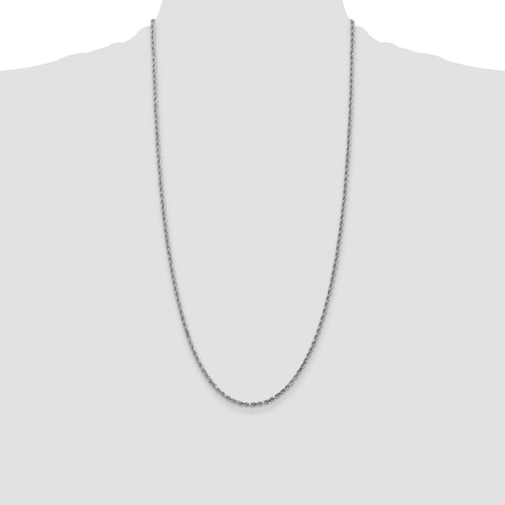 10K White Gold 2.25mm D.C. Rope Chain