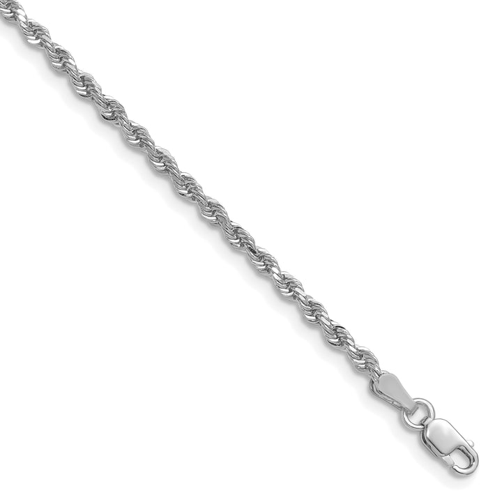 10K White Gold 2.25mm D.C. Rope Chain