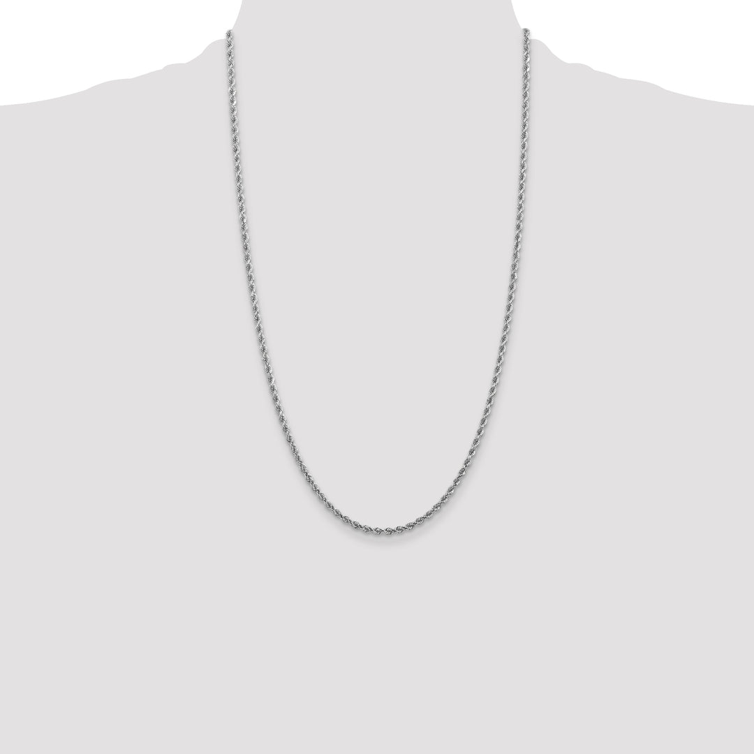 10K White Gold 2.75mm D.C. Rope Chain