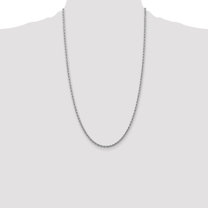 10K White Gold 2.75mm D.C. Rope Chain