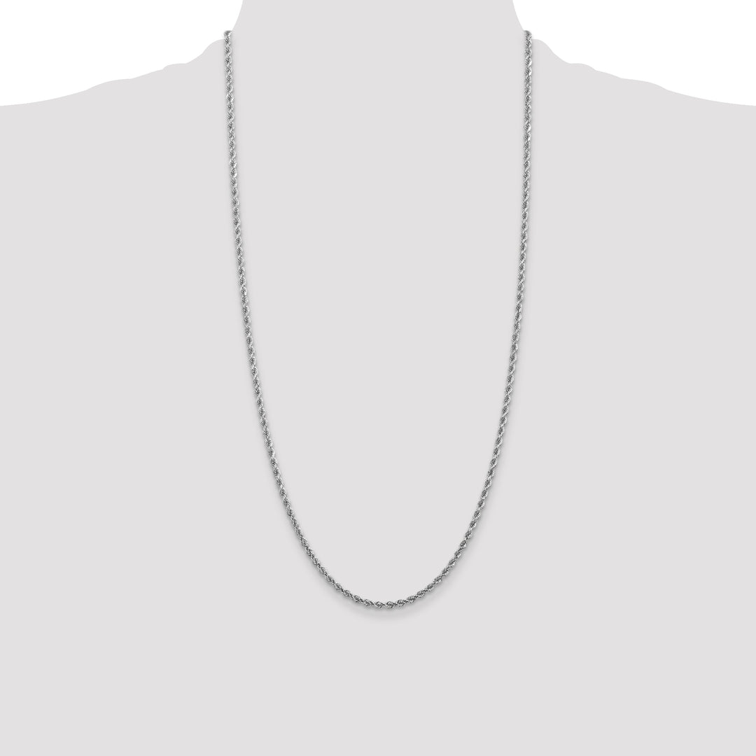 10K White Gold 2.75mm D.C. Rope Chain