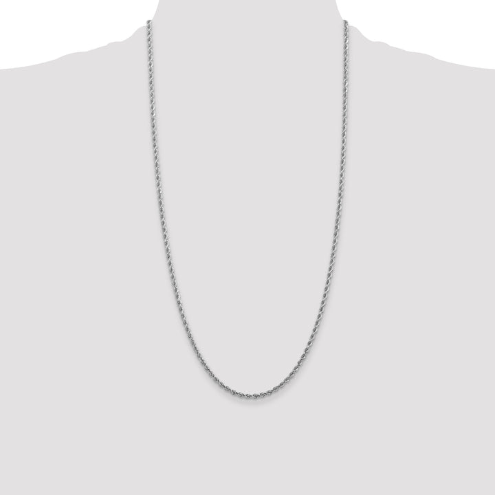 10K White Gold 2.75mm D.C. Rope Chain