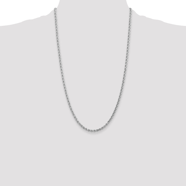 10K White Gold 3mm D.C. Rope Chain