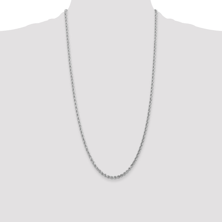 10K White Gold 3mm D.C. Rope Chain
