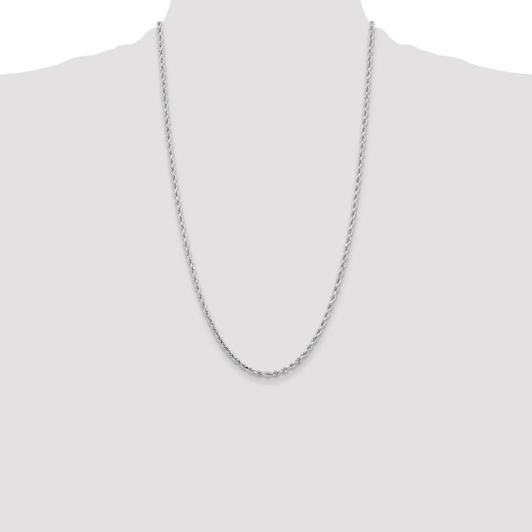 10K White Gold 3.25mm D.C. Rope Chain
