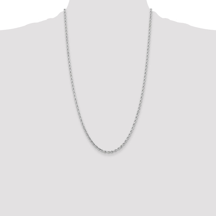 10K White Gold 3.25mm D.C. Rope Chain