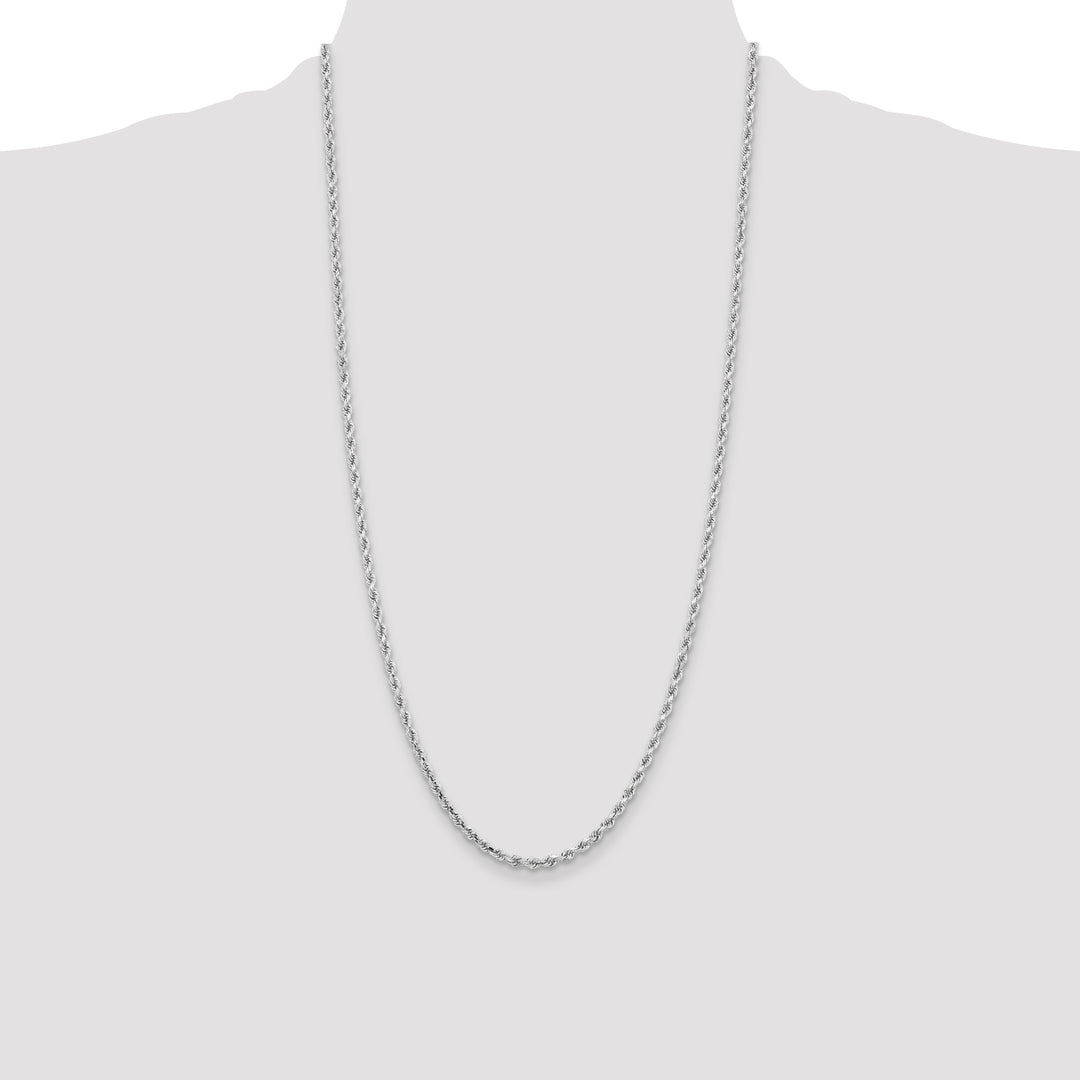 10K White Gold 3.25mm D.C. Rope Chain