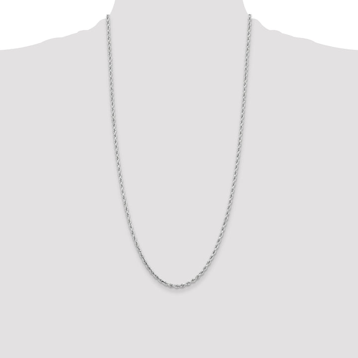 10K White Gold 3.25mm D.C. Rope Chain