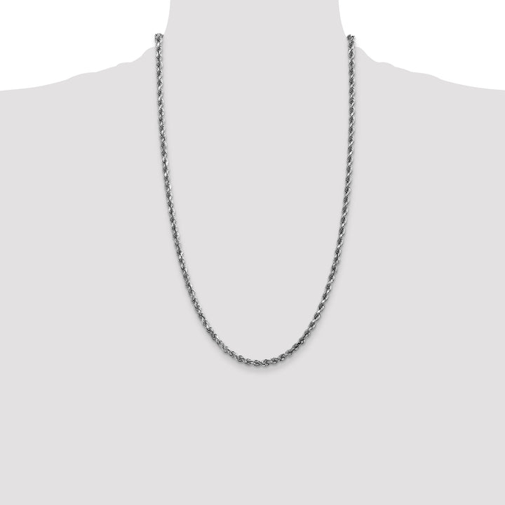10K White Gold 3.5mm D.C. Rope Chain