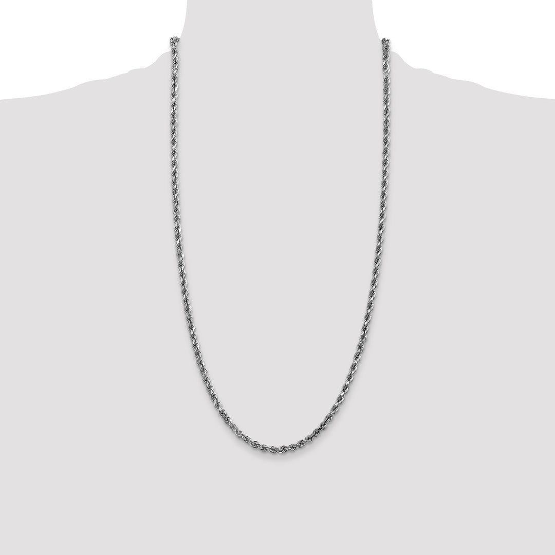 10K White Gold 3.5mm D.C. Rope Chain