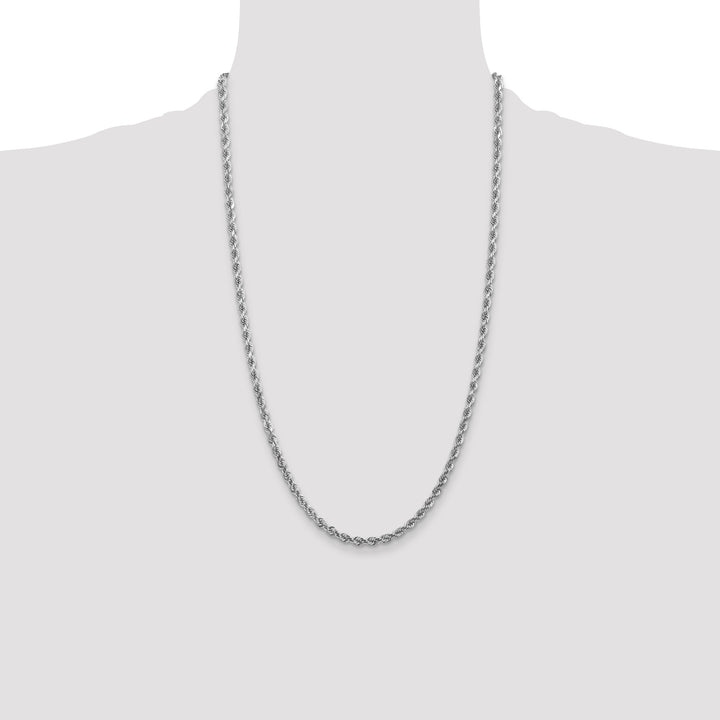 10K White Gold 4mm D.C. Rope Chain