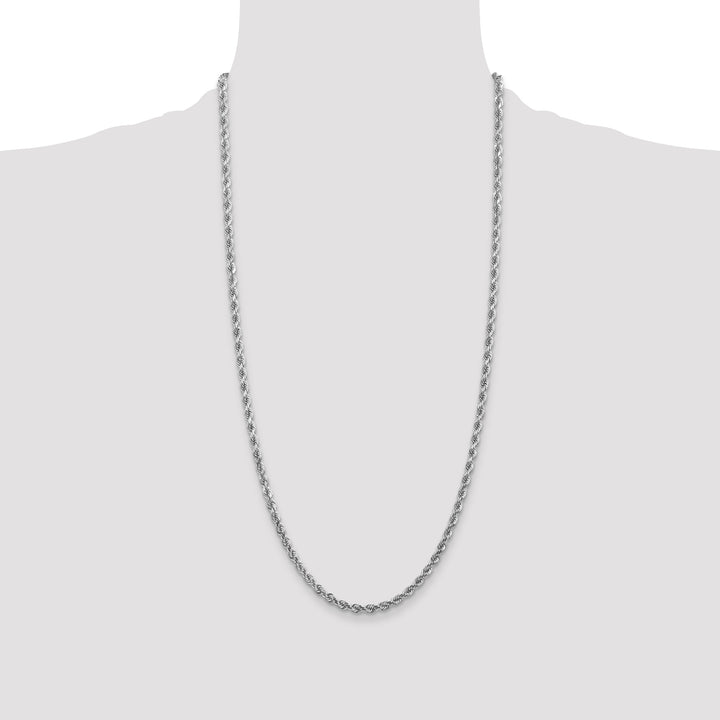 10K White Gold 4mm D.C. Rope Chain