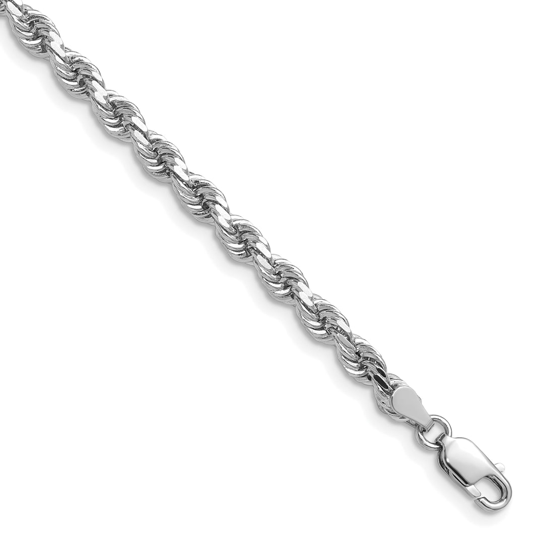 10K White Gold 4mm D.C. Rope Chain