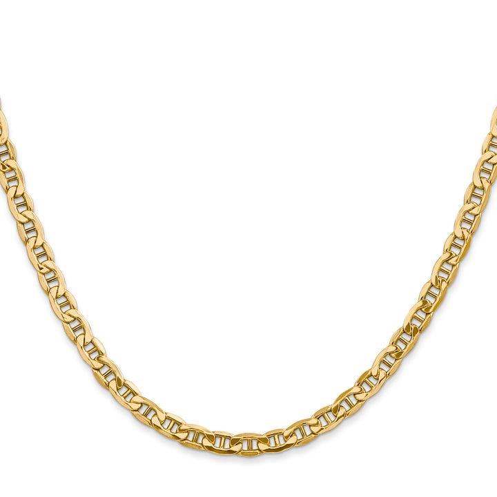 10K Yellow Gold 4mm Semi-Solid Anchor Chain