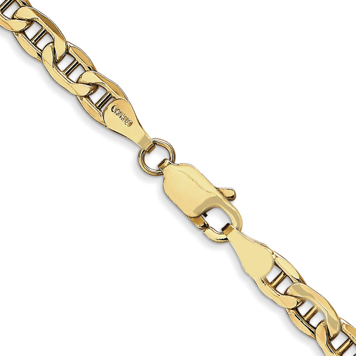 10K Yellow Gold 4mm Semi-Solid Anchor Chain