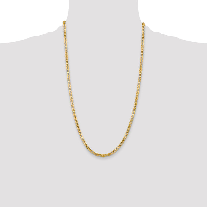 10K Yellow Gold 4mm Semi-Solid Anchor Chain