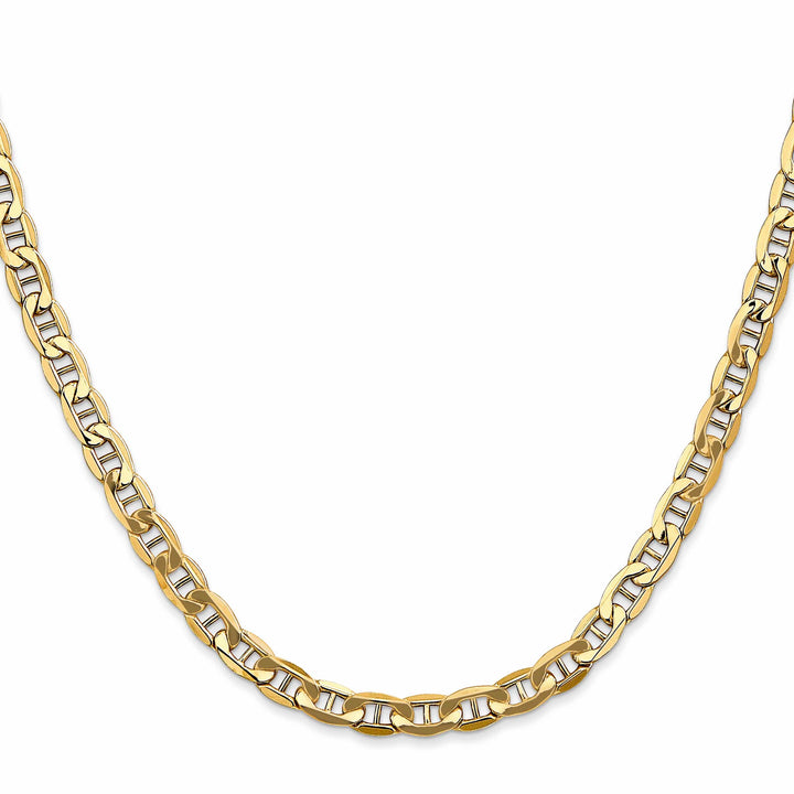 10K Yellow Gold 4.75mm Semi-Solid Anchor Chain