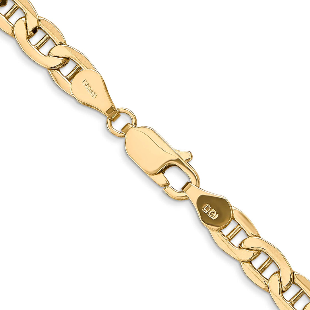 10K Yellow Gold 4.75mm Semi-Solid Anchor Chain